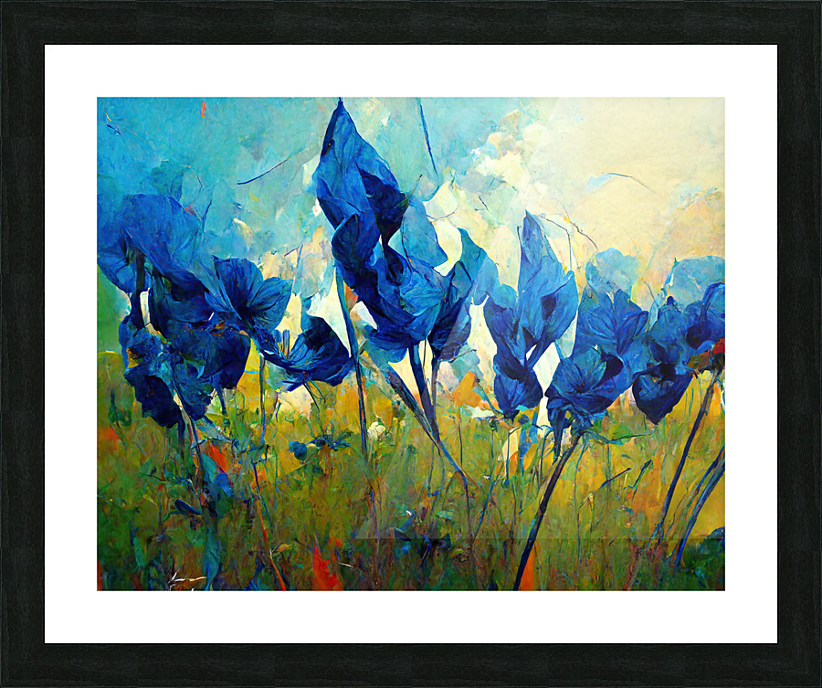 Abstract Bluebonnets Picture Frame print