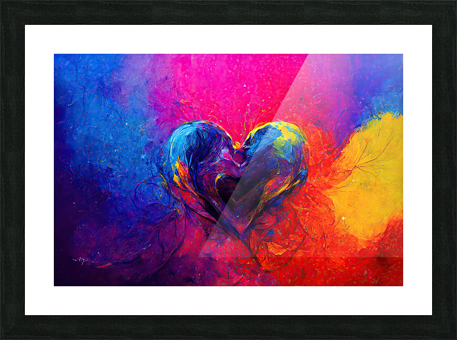 Rainbow Heart Picture Frame print