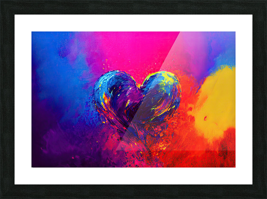 Rainbow Heart Picture Frame print