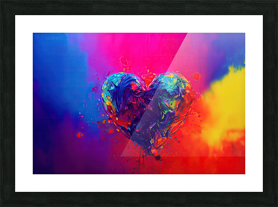 Rainbow Heart Picture Frame print