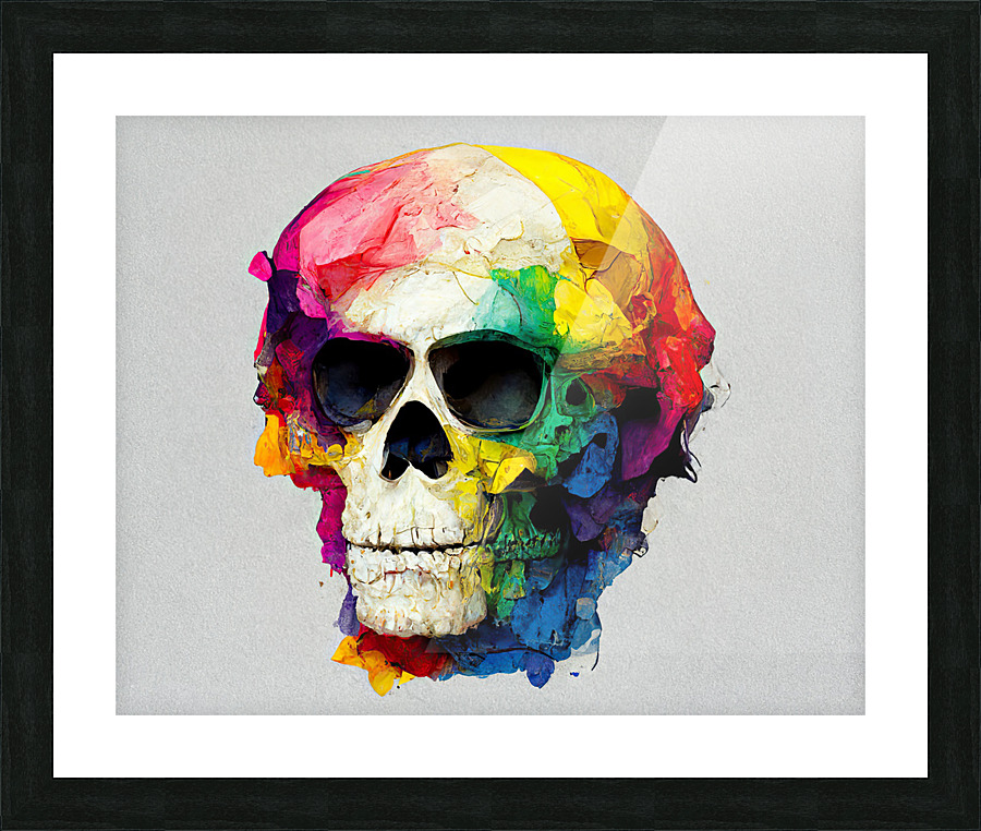 Human Skull Color Study Picture Frame print