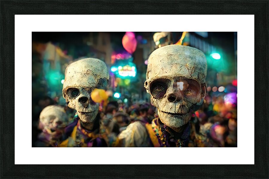 Skeletons on Bourbon St. Picture Frame print