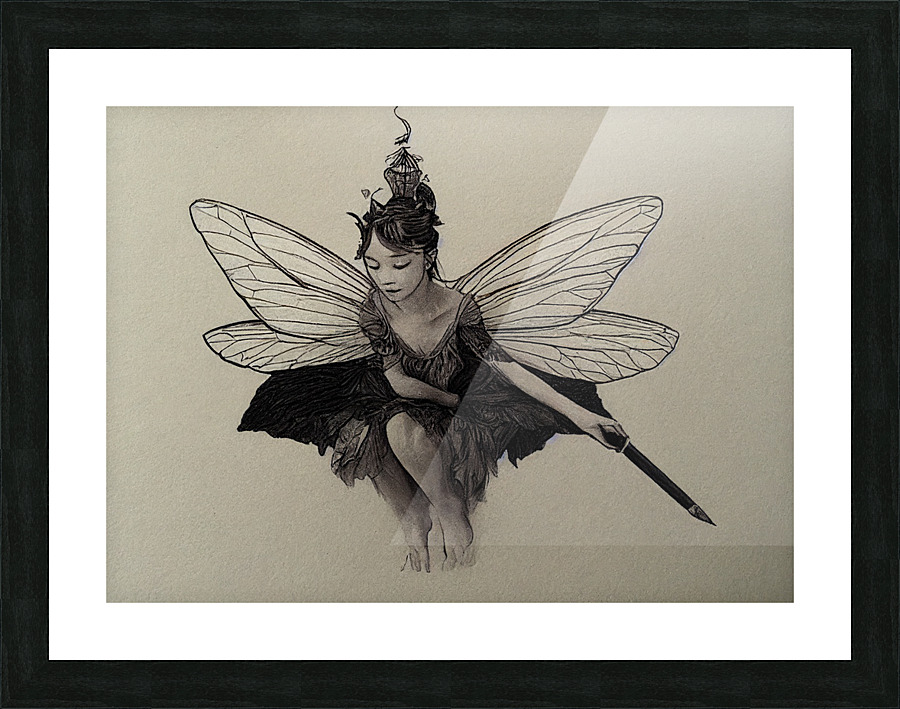 Fairy Drawing Picture Frame print