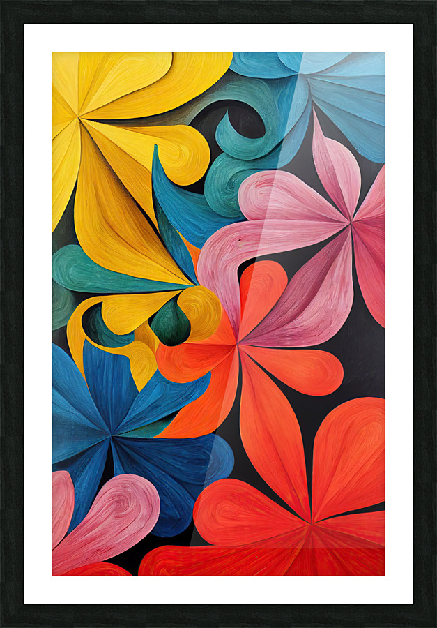 Abstract Flowers Picture Frame print