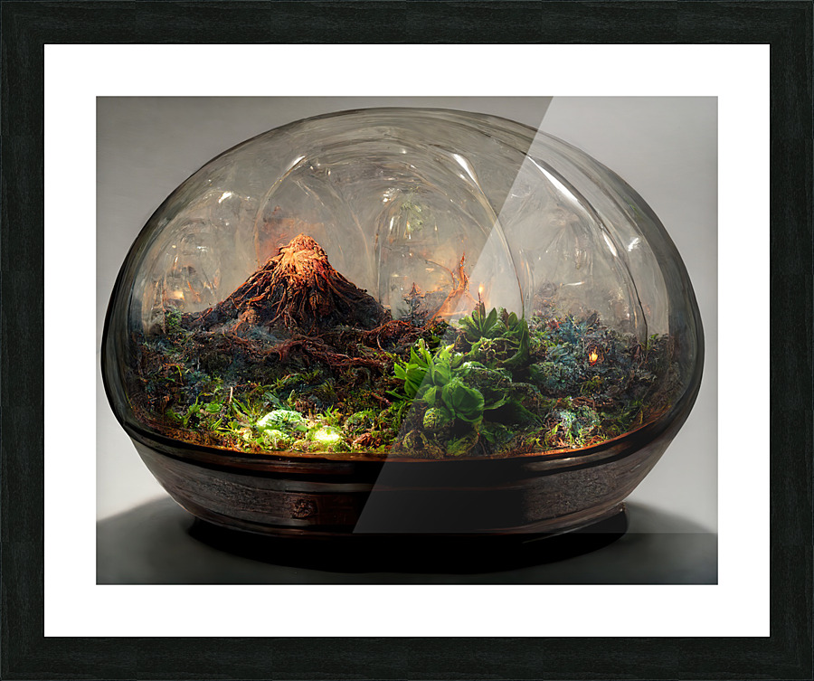 Volcano Terrarium Picture Frame print