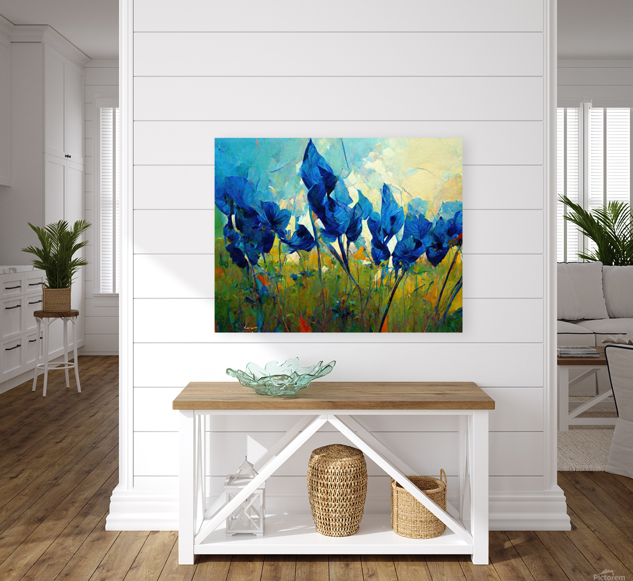 Abstract Bluebonnets Reproduction