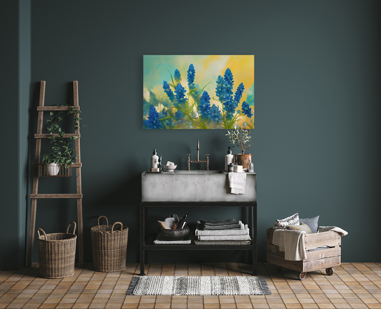 Texas Bluebonnets Reproduction