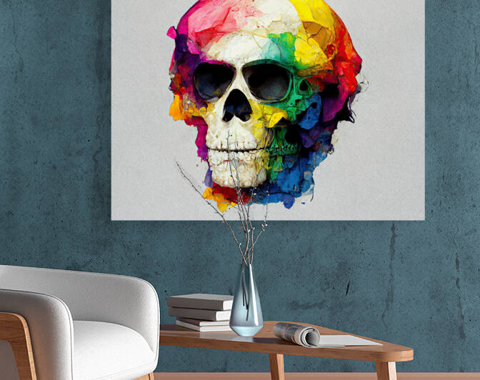 Human Skull Color Study by AIWTF