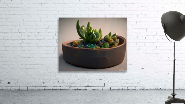 Potted Succulents Wall Preview