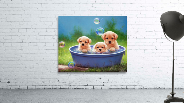 Bathing Puppies Wall Preview