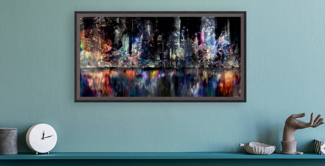 Boston Harbor Night Vibe - Abstract Art by Jaison Cianelli