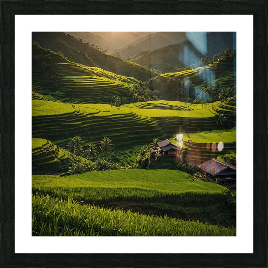 terraced rice fields  Picture Frame print