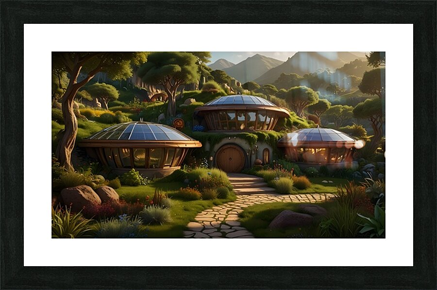 Hobbit city Picture Frame print