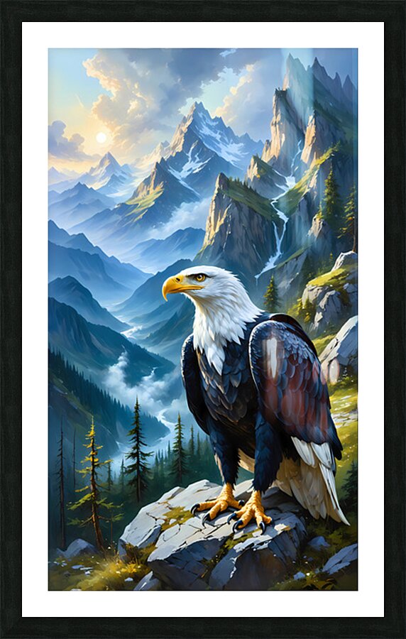 Majestic eagle soaring Picture Frame print