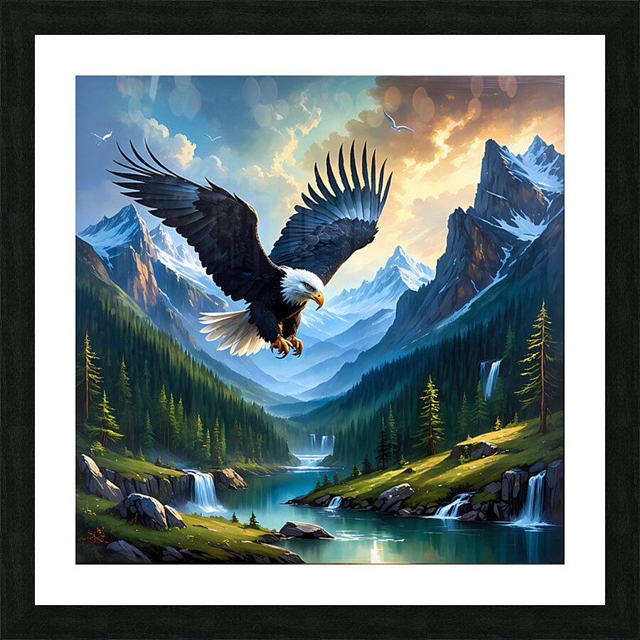 Majestic eagle soaring Picture Frame print