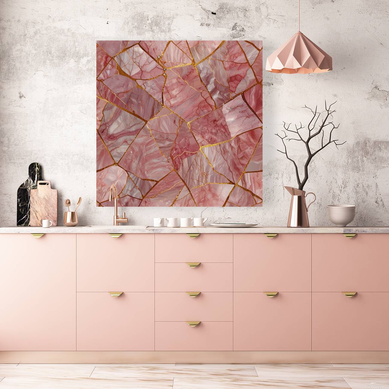 Rose quartz seamless pattern Reproduction