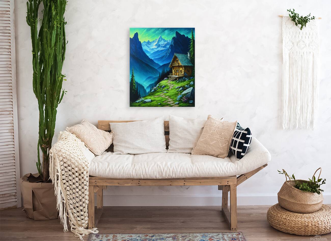 landscape with a tiny house Reproduction