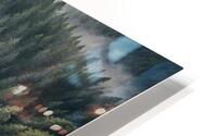 Foggy pine forest scene  HD Metal print