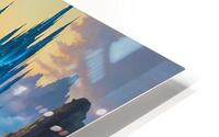 Futuristic city scape reflecting HD Metal print