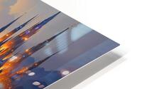 Futuristic city scape reflecting HD Metal print