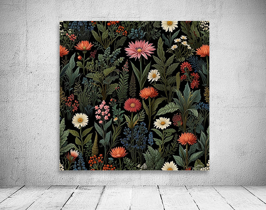 Botanical Seamless Pattern Wall Preview