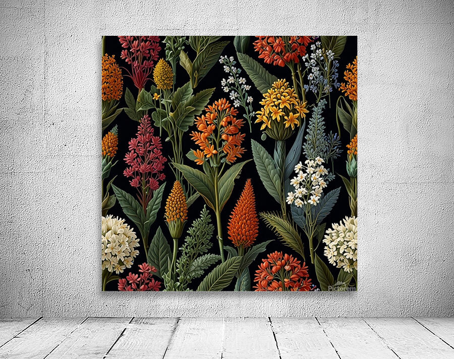 Botanical Seamless Pattern Wall Preview