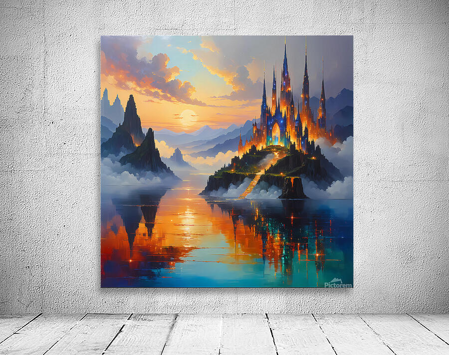 Futuristic city scape reflecting Wall Preview