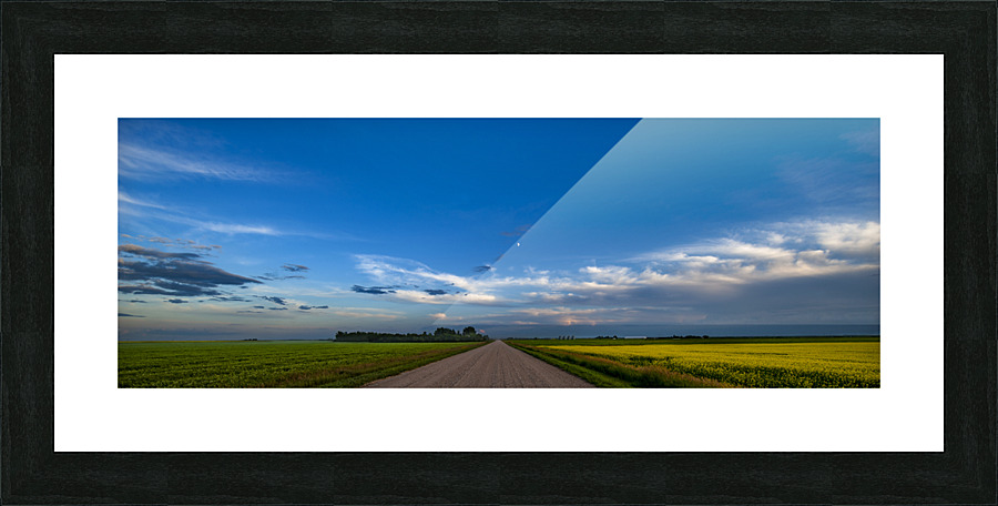 Saskatchewan Grid Road Picture Frame print