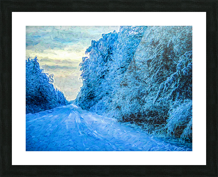 Saskatchewan winter road30 Picture Frame print