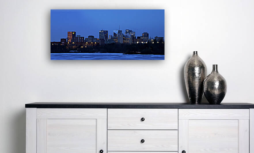 Regina skyline at nite  43 by Mark Greschner 