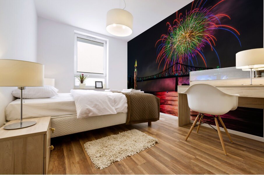 Fireworks Over Montréal  Mural print