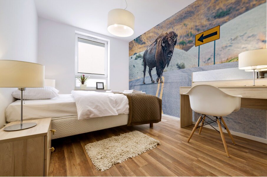Bison Crossing Mural print