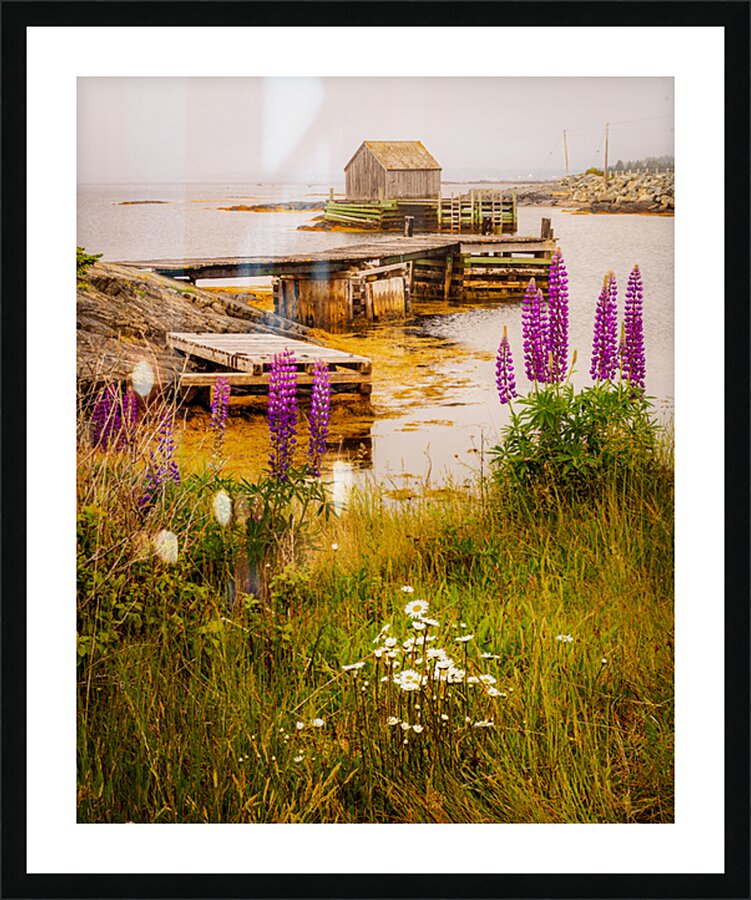 Blue Rocks Boat House Picture Frame print