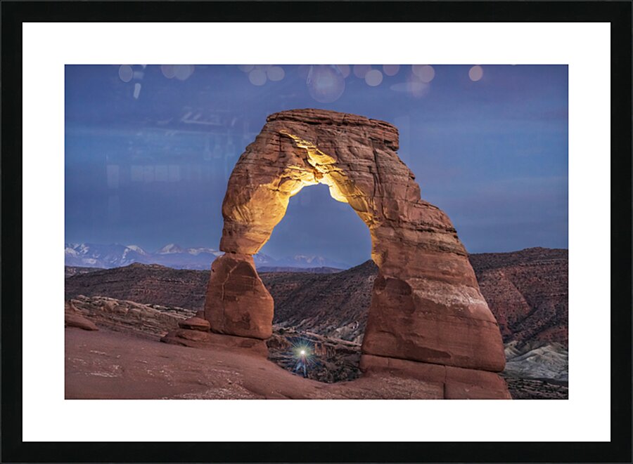 Light Shining on Delicate Arch Picture Frame print