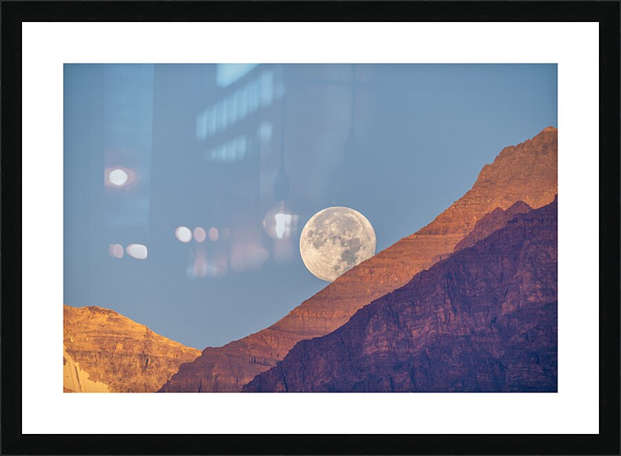 Full Moon Setting Picture Frame print