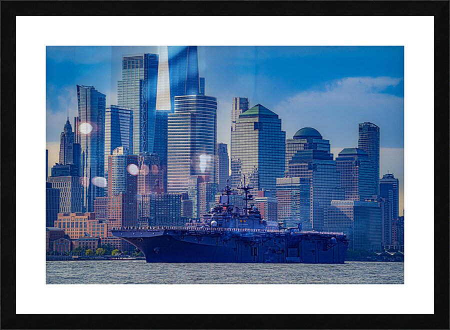USS Wasp on the Hudson Picture Frame print