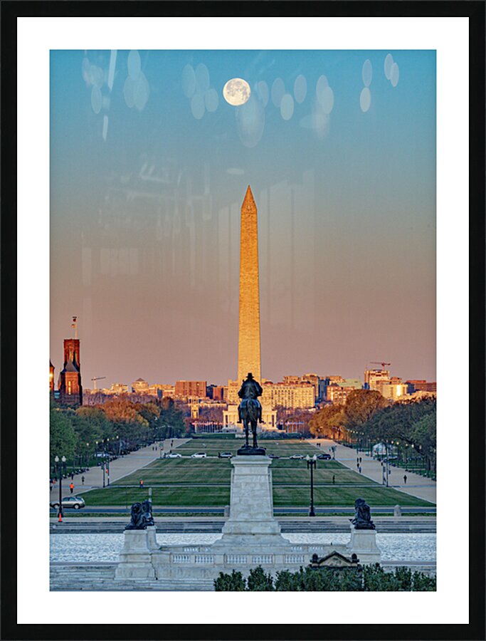 Moon Over Mall Picture Frame print