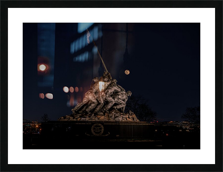 Iwo Jima Memorial Moonrise Picture Frame print