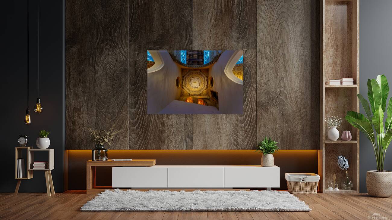 Ceiling Geometry in Blue Reproduction