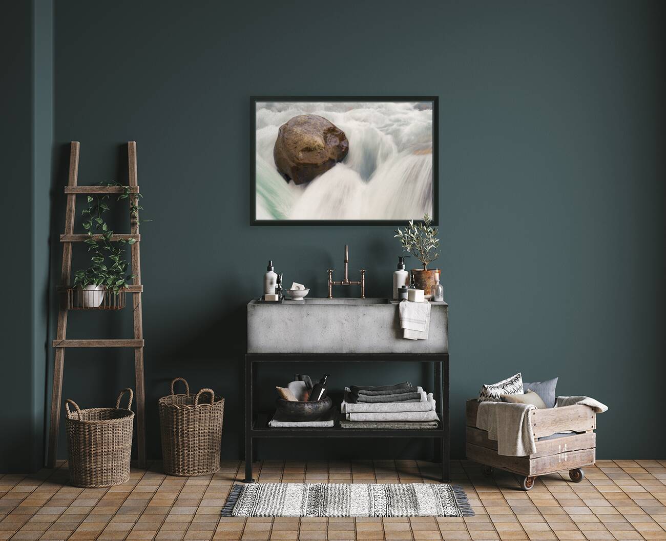 Sunwapta Falls Boulder Reproduction