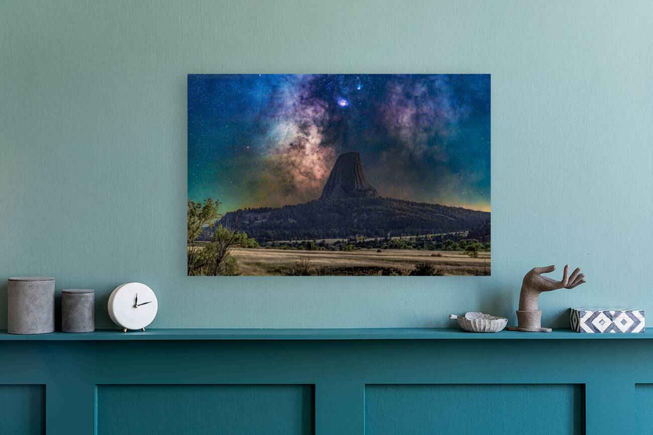 Lagoon Nebula over Devils Tower Reproduction