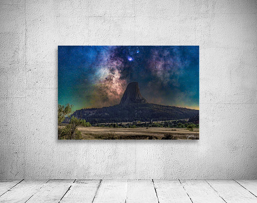 Lagoon Nebula over Devils Tower Wall Preview