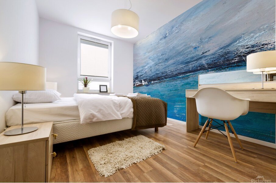 Storm Over Tranquil Waters Mural print