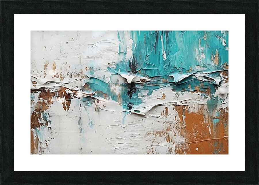 Abstract Golden Oil Painting Art Pattern Picture Frame print