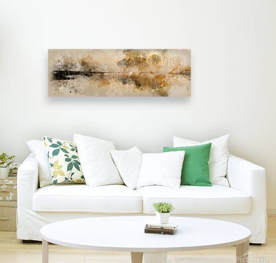 watercolor painting of a Beautiful tranquil panorama landscape by JustArt Digital