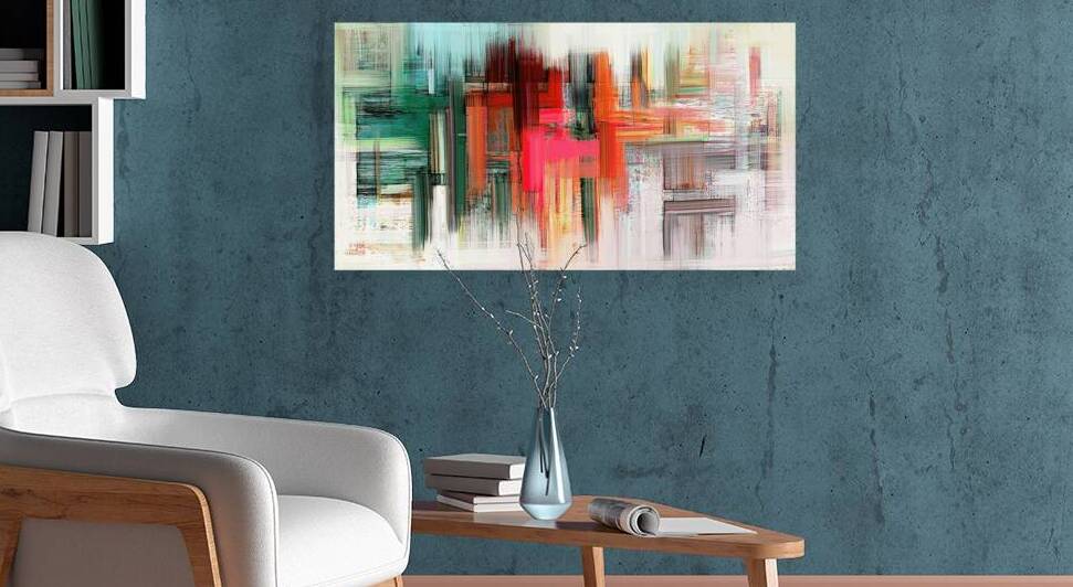 Textured Calm: Digital Oil on White Canvas by JustArt Digital