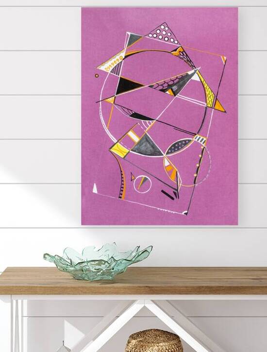 Purple Geometry: Textured Abstract Drawing by JustArt Digital