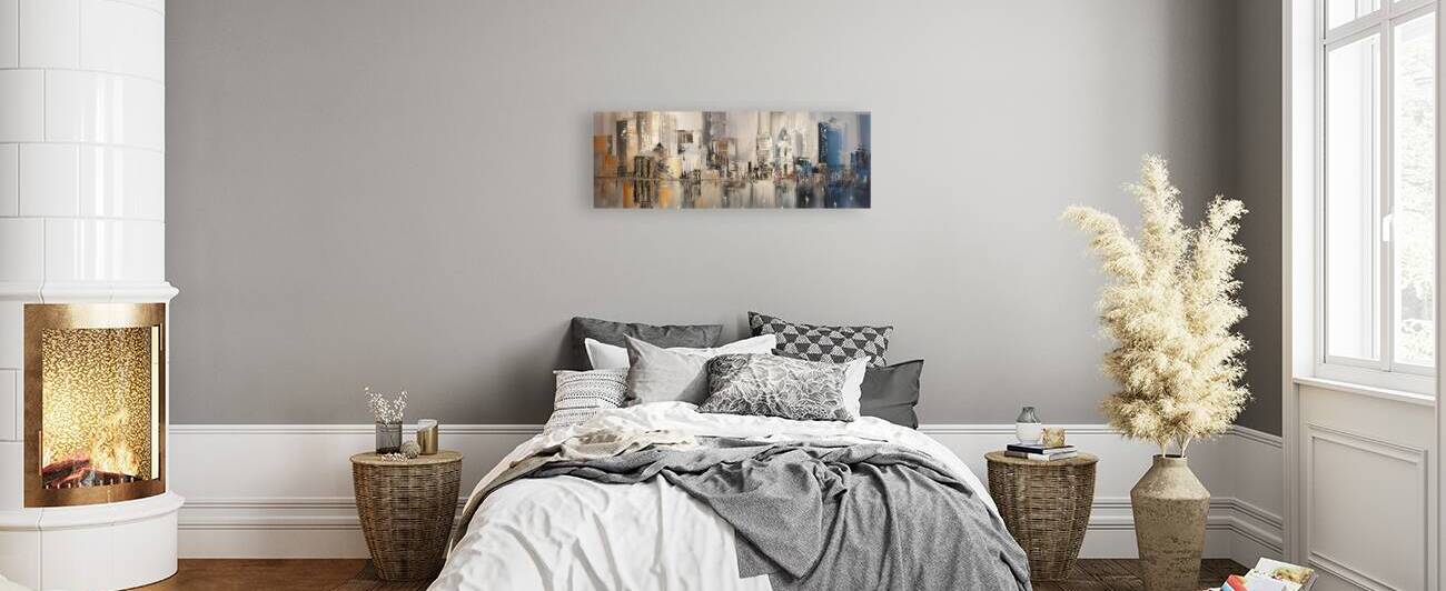 Hong Kong Island: Scenic Daytime Oil on Canvas by JustArt Digital