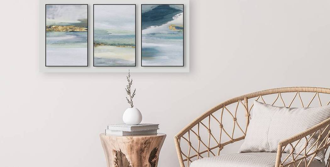 Aligned Seas: Abstract Texture with Gold by JustArt Digital