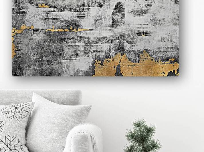 Textured Canvas of Distressed Silver and Oxidized Iron by JustArt Digital